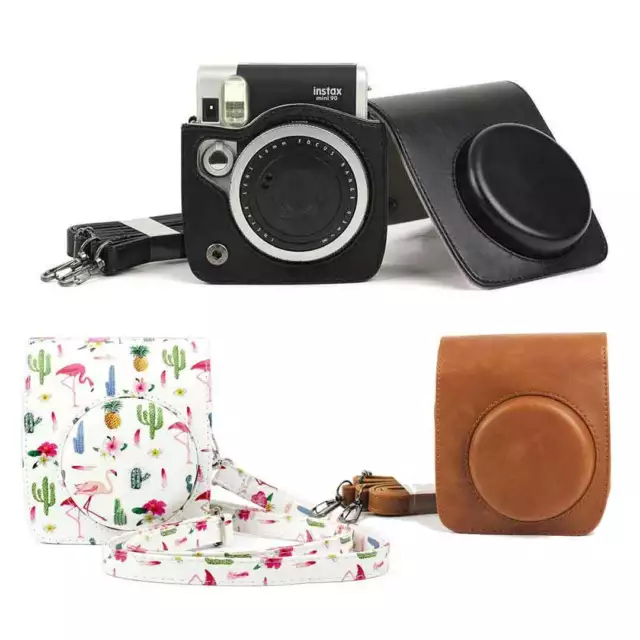 Case Cover PU Leather Shoulder Bag For Fujifilm Instax Mini 90 NEO Film Camera