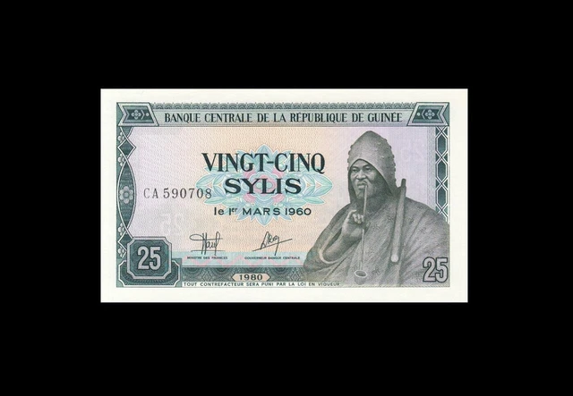 1980 French Guinea 25 Sylis Africa "Ca" (( Gem Unc ))