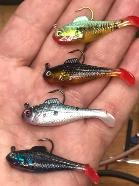4 X MICRO Fishing Lures Pike Perch Trout Chub Soft Plastic jelly