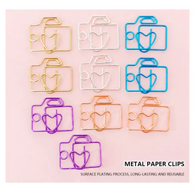 10pcs/set Books Paper Clip Creative Cartoon Paper Clip Office Supplies (Camera) 3