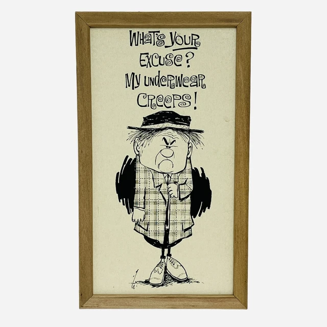VTG Novelty Drinking Booze Bar Framed Signs by Vagabond Creations 10-3/4” x 6”