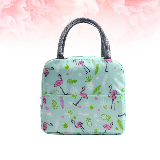 1 pz borsa scatola pranzo in tela borsa tote pranzo semplice impermeabile portatile per donna