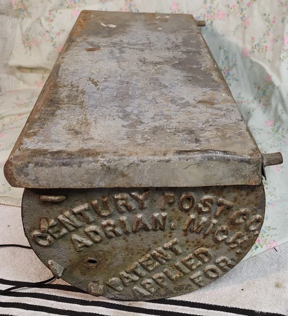 Antique 1900s CENTURY POST Co 18" Cast Iron & Metal Mailbox Adrian MICH