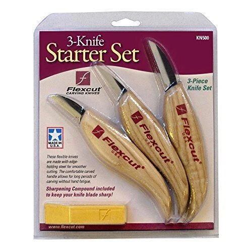Flexcut Carving Knives, Starter Set, with Ergonomic Handles