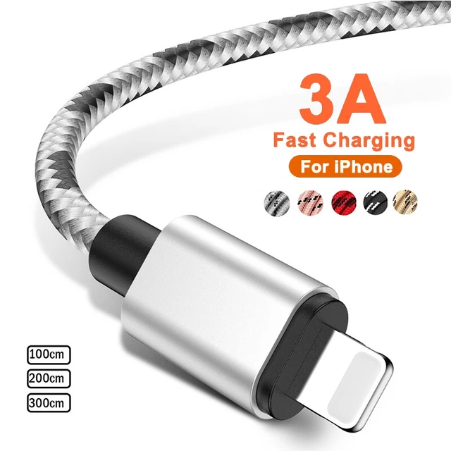 Fast Charge Data Sync Lead Charger USB Cable for iPhone 6 7 8 X 14 13 12 Braided