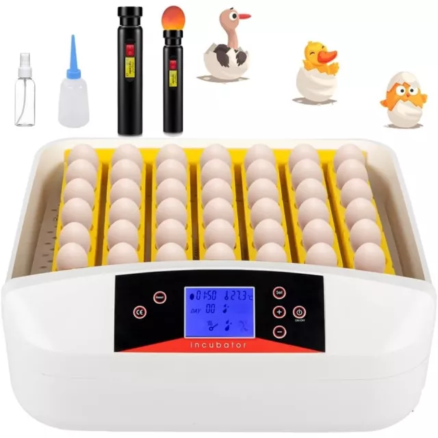 56 Egg Incubator with Humidity Display Egg Candler Automatic Egg Turner Chickens