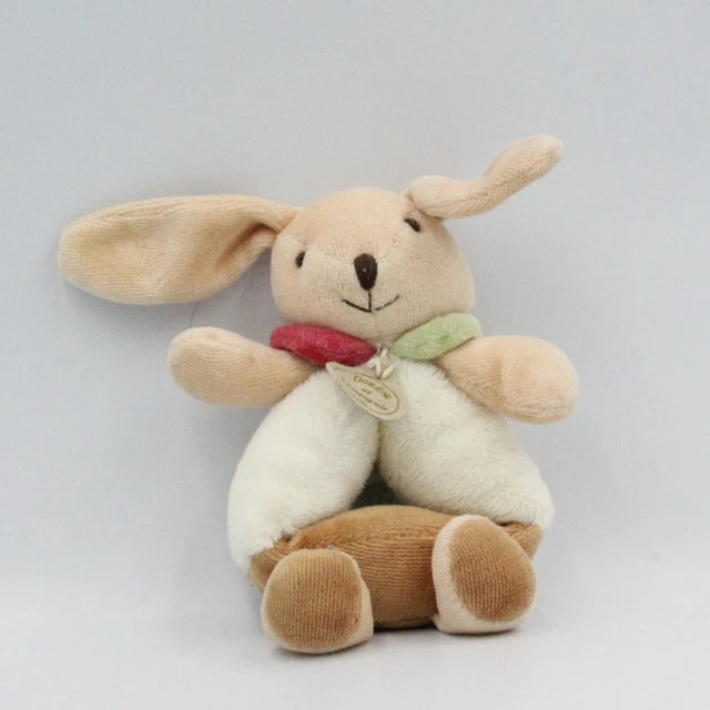 Doudou et compagnie hochet lapin Pim marron blanc fourmi - 9239