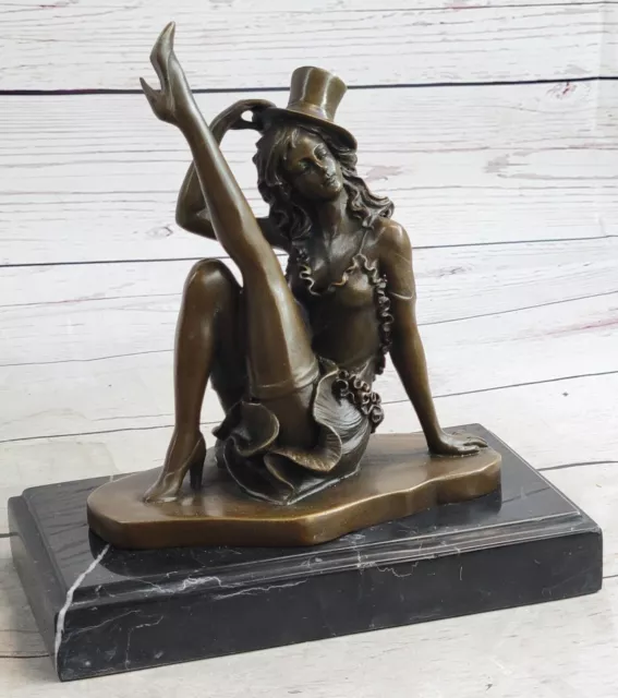 Art Deco Elegant Bronze Statue Vintage Jazz Broadway Drama Theatre Dancer Sale