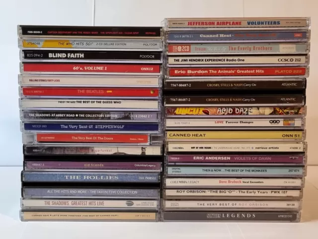 60s CD bundle job lot x30 Beatles Stones Doors Hendrix Canned Heat + loads more!