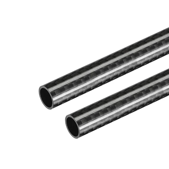 Carbono Fibra Redondo Tubo 10x8x330mm 3K Rollo Envuelto Brillante Superficie 2x