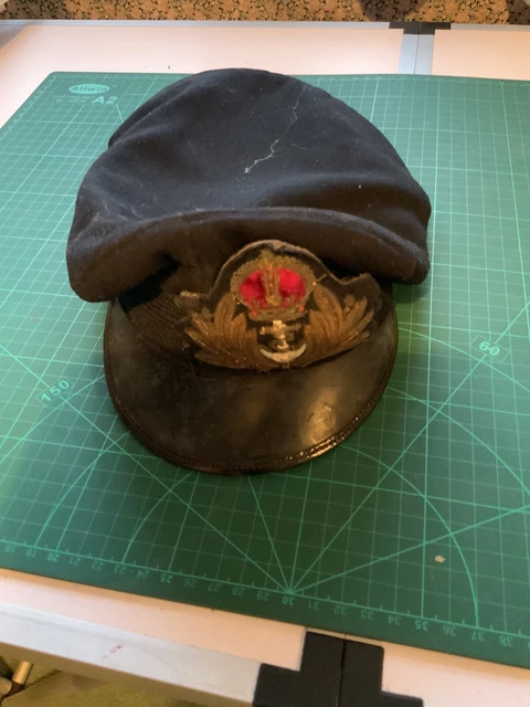 WW2 PERIOD ROYAL Navy Officers Service Dress Cap £50.00 - PicClick UK