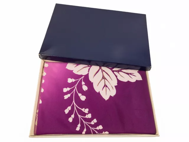 Vintage Un-Used Japanese Purple Floral Nylon Obento Furoshiki: Dec20-C
