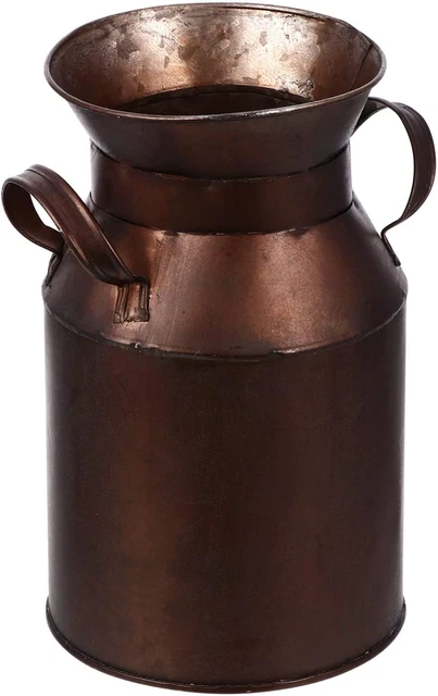 Farmhouse Bucket Vase Antique Bronze Vases Metal Milk Can Pitcher Vase Jug Count