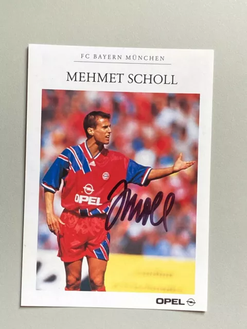 Mehmet Scholl Autogramm auf Autogrammkarte 2/2 | FC Bayern München