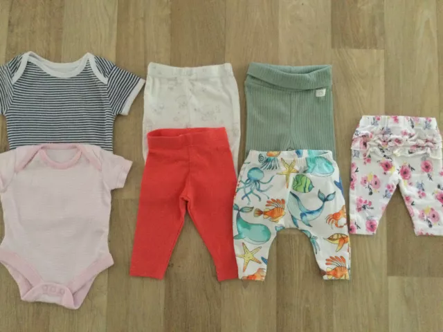Baby Girl First Size 1 month Bundle Leggings Bodysuits NEXT H&M Primark George
