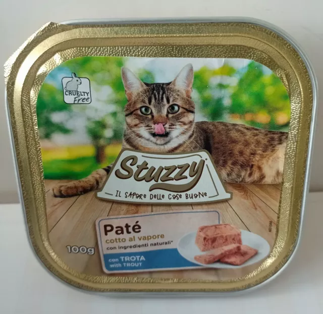 Stuzzy  GATTO 32 VASCHETTE CIBO UMIDO PER GATTI PATE' CON TROTA 100gr X 32 conf.