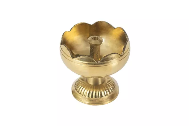 Vintage Oil Lamp Small Brass Diya Peacock Deepam 2 Layer Lamp Pooja Puja  Decor