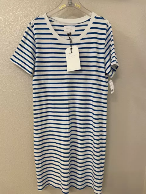 NWT Current/Elliott The Beatnik Blue & White StripePE T Shirt Dress sz 3/L $168