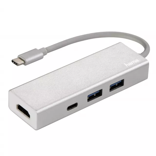 Hama USB-C USB-Hub 1:3 + HDMI auf USB Adapter Type-C 3.1 Monitor TV Beamer PC