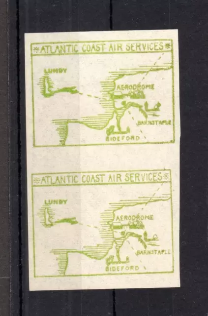 Lundy: Large Map Early Reprint Proof Unmounted Mint Imperforate Pair
