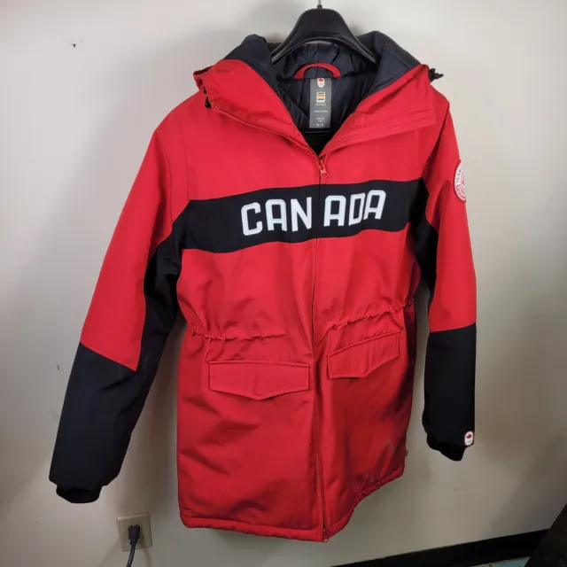 Olympic Team Canada Hudson's Bay Winter Jacket - Women Medium HBC Red coat hood