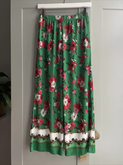 ZARA WIDE LEG Floral Loose Trousers Size M £8.00 - PicClick UK