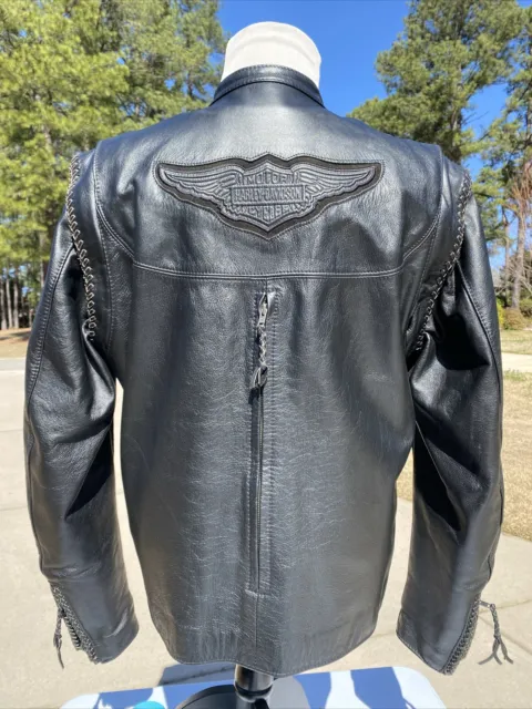 Harley Davidson Men WILLIE G Convertible Leather Jacket  Vest Large Made in USA