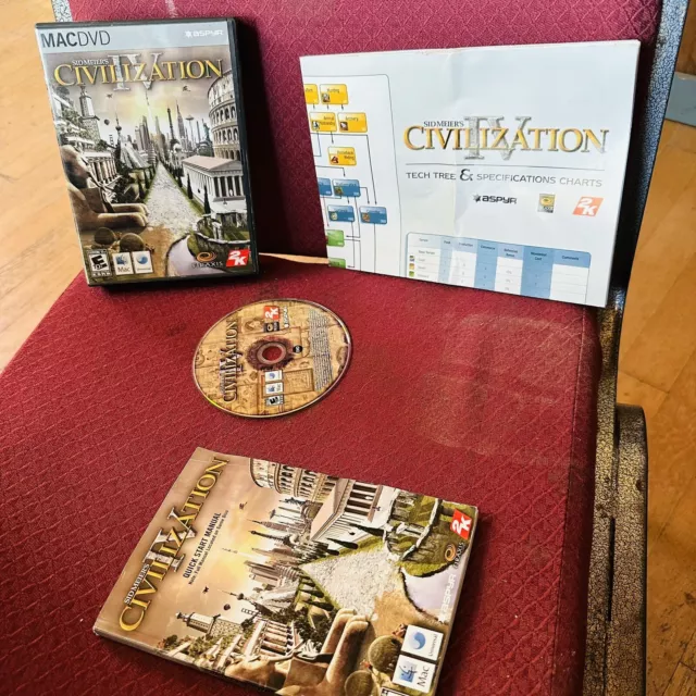 Sid Meier's Civilization IV Mac DVD-ROM Aspyr 2K Extra Pieces  Apple Macintosh