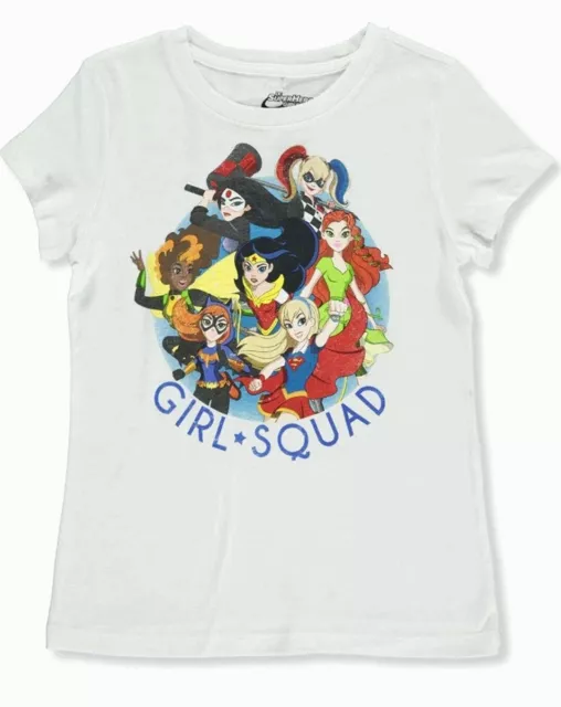 DC SUPER HERO GIRLS SQUAD w/GLITTER T-SHIRT, SZ L (10-12) DC SUPER HERO GIRLS SQUAD w/GLITTER T-SHIRT, SZ L (10-12)