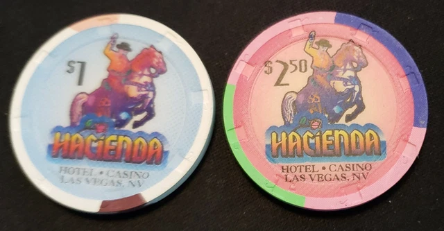 Hacienda Casino Las Vegas Gambling Chips $1 & $2.50 Lot of 2