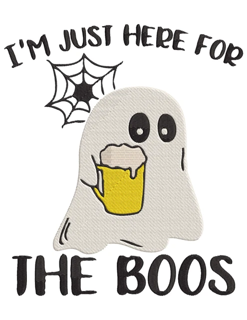HALLOWEEN HERE FOR THE BOOS Patrón de diseño de máquina de bordar PES JEF HUS DST