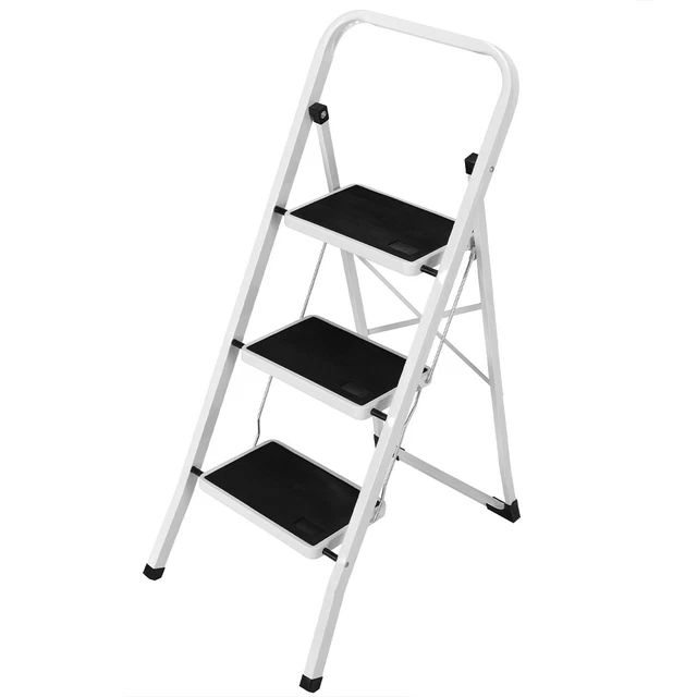 SCALA SCALETTA PIEGHEVOLE 3 Gradini Antiscivolo Sgabello Scaletto Acciaio  150kg EUR 39,90 - PicClick IT