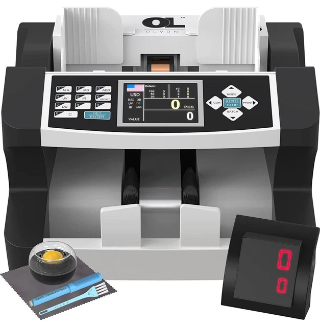 MONEY COUNTER MACHINE, Counterfeit Bill Detector (UV/MG/IR/RGB) 800 pcs