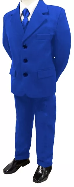 Brand New Boys Formal 5 Piece Suit Boy Prom Wedding Suit Royal Blue Ages 1 To 15