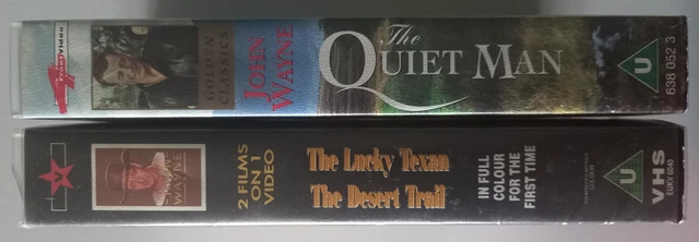 JOHN WAYNE VHS Videos Bundle - 3 films : Quiet Man, Lucky Texan, Desert ...