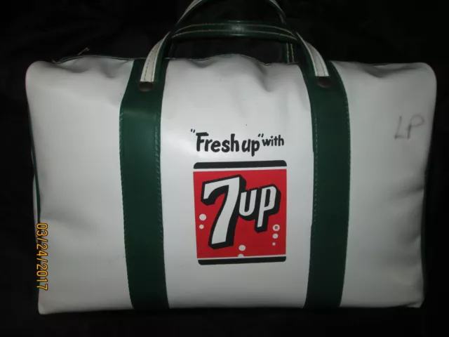 Very Rare Antique Vintage 7 Up Soda Promotional Advertising Sign Cooler Bag