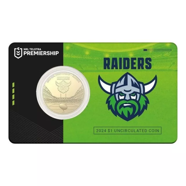 2024 Australia National Rugby League $1 Coin in Card - Canberra Raiders