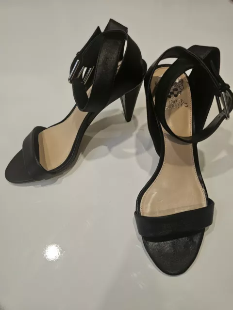 New!! Vince Camuto Heels with Open Toe Ankle Strap Black Size 8M Heels Leather