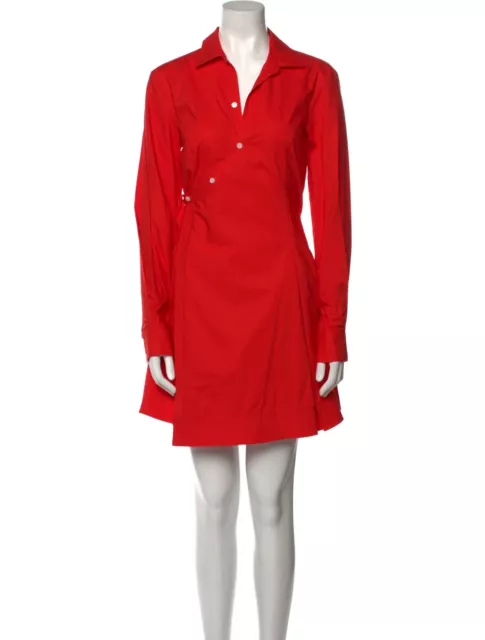 $395 Derek Lam 10 Crosby Women's Red Long Sleeve Petra Wrap Shirt Dress Size 6