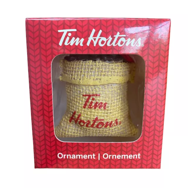 Tim Hortons Christmas Ornament 2016 Coffee Sac Bag Beans