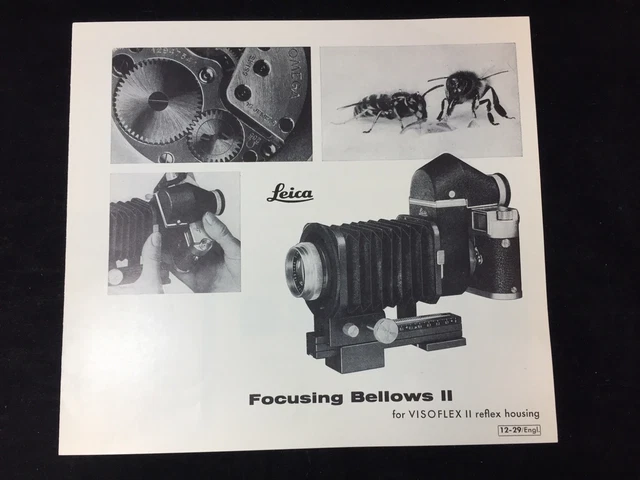 Leica Leitz Focusing Bellows II Sales Brochure, Original, Not a
