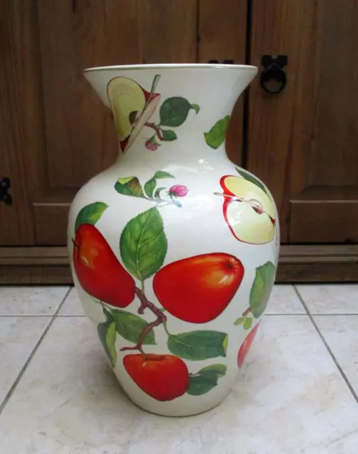 grand vase vintage LCS décoré de pommes / en céramique made in Italie