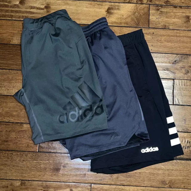 Lot Of 3 Adidas Aeroready Shorts Men’s Sz. M Medium Black Training Athletic Gym
