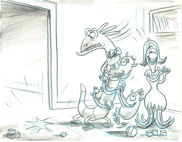 Disney: Monsters Inc:Randall,Celia- Original Beat Board Signed by Jorgen Klubien