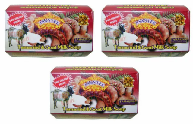 3 x Thai Herbal Soap Tamarind Goat Milk Skin Lightening Anti Wrinkles Aging 135g