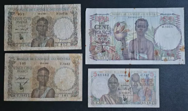 Afrique - Africa - African Notes - Lot De 4 Billets Differents D'afrique.