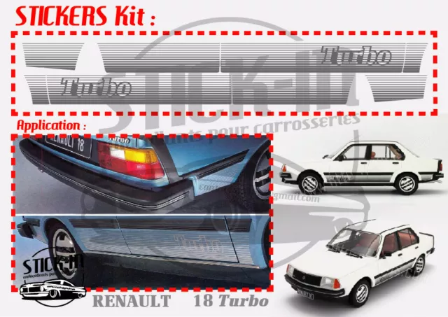Renault 18 Turbo R18 - Autocollants Stickers Kit Complet 100% IDENTIQUE ORIGINE