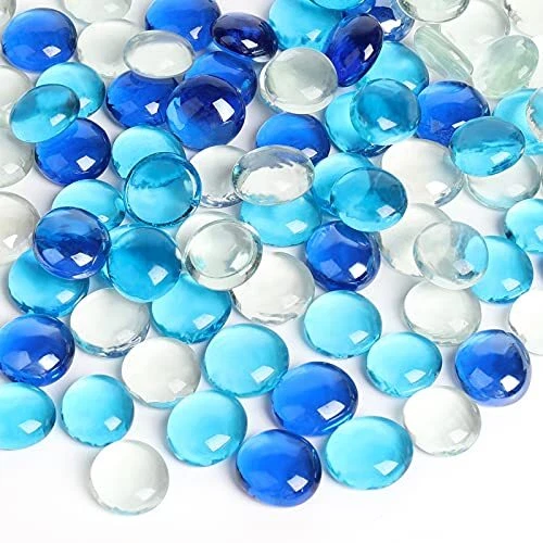 Glass 5Lb, 500PCS Mixed Color Gems Decorative Glass Stones Vase Filler Bean