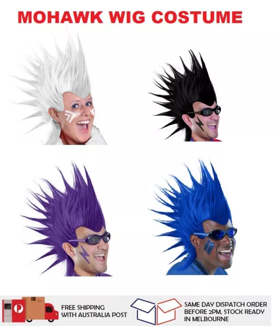 Spiky Mohawk Wig Adult Costume 80s Rock Punk Costume Party Cosplay