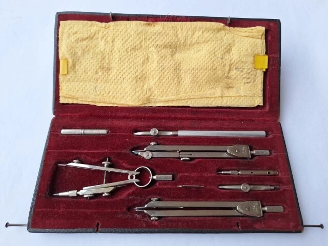 Rare Engineering Tools RARE VINTAGE HELLERM Architect Engineer Technical Drawing Instruments ...